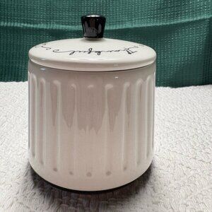 Robert Stanley Gratitude Ceramic Jar Canister-“Thankful-Grateful-Blessed” on Lid